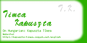 timea kapuszta business card